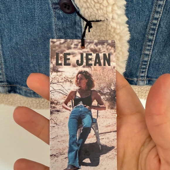 NWT LE JEAN Gracie Sherpa Vest - Picture 12 of 14
